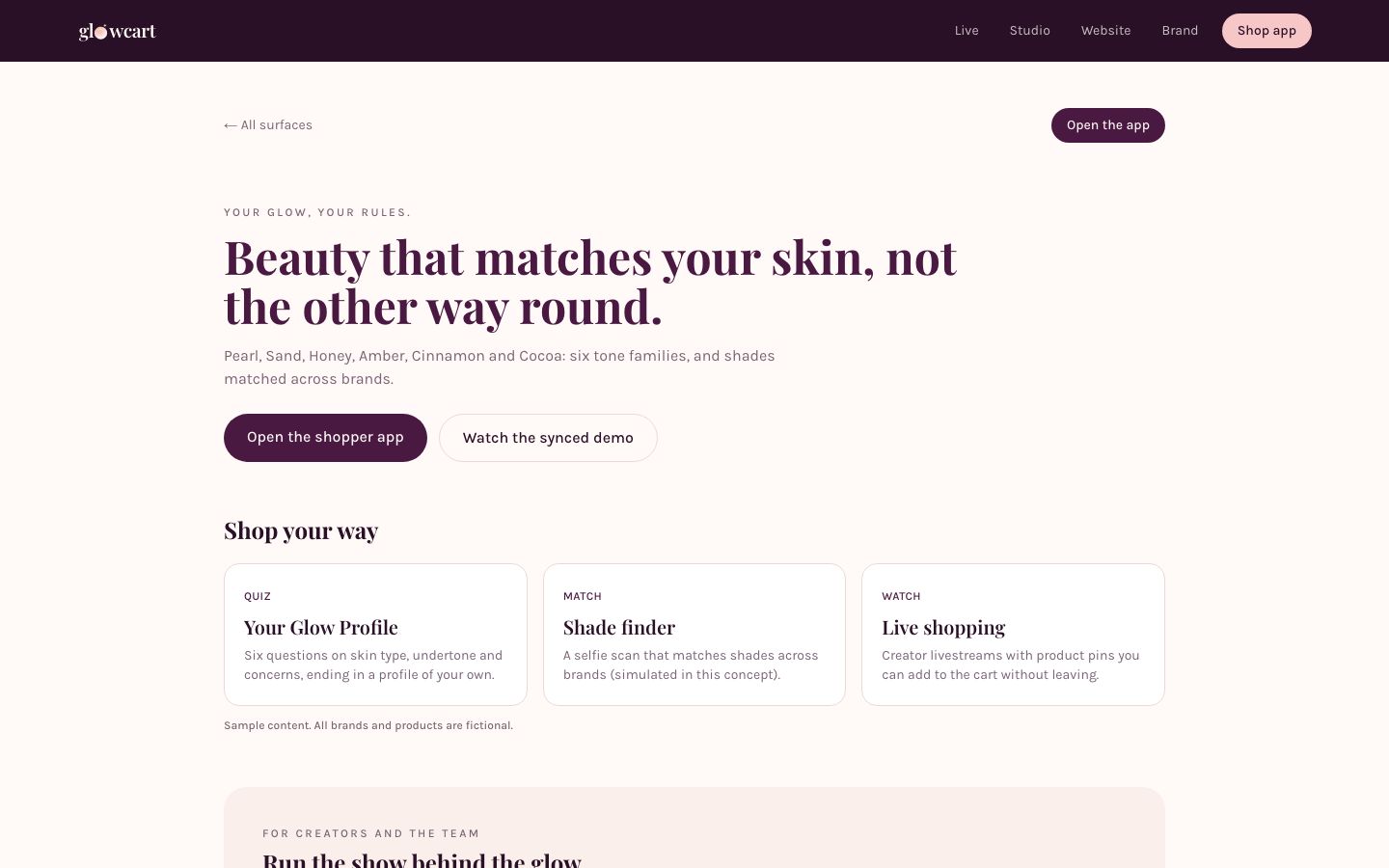 Glowcart web store: beauty that matches your skin